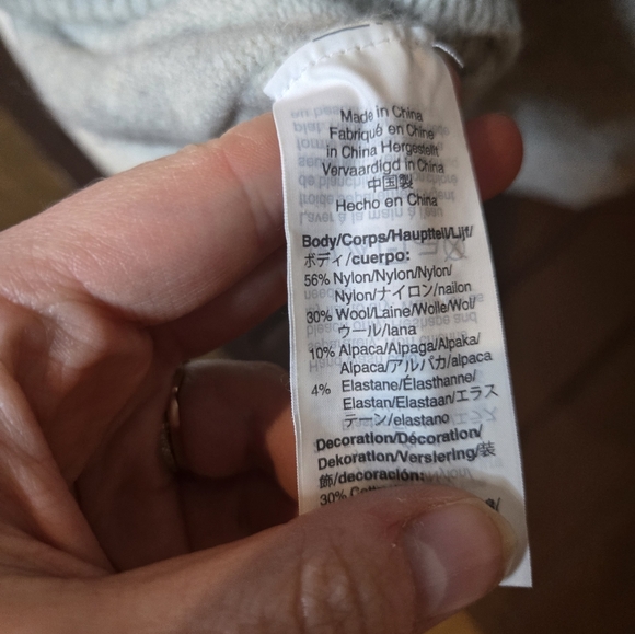 J.Crew Wool/Nylon Tipped Raglan Sweater Grey - Picture 8 of 8